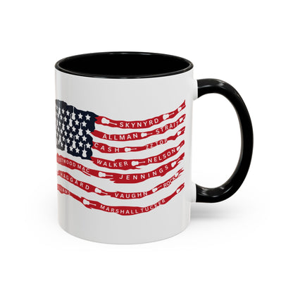 OG Southern Rock Bands & Country Greats USA Flag  Mug  11 or 15oz Coffee Cup