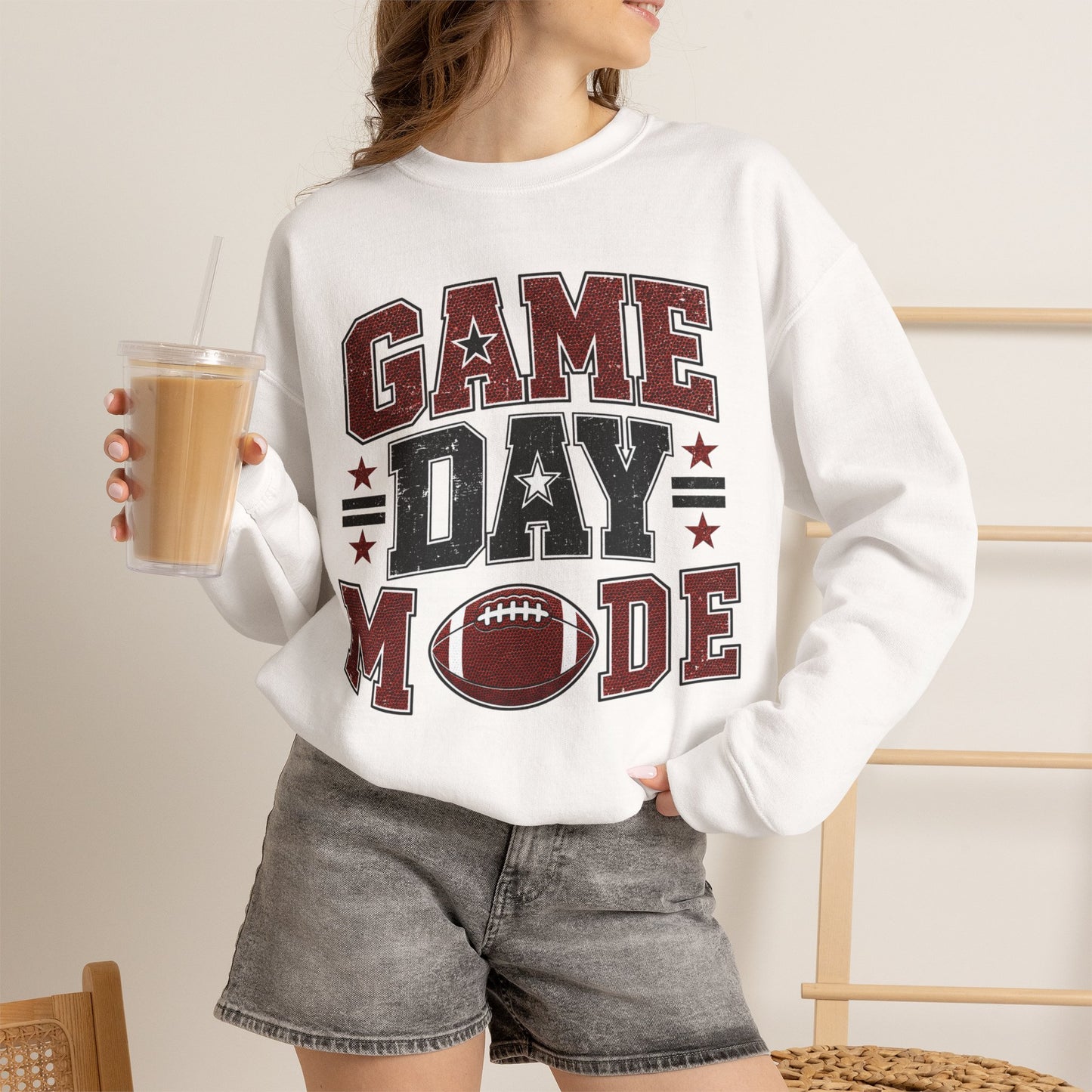 Game Day Mode Sweatshirt — Football Fan Crewneck