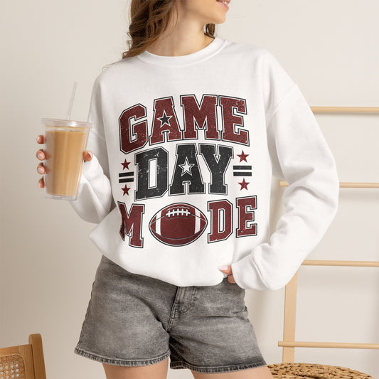 Game Day Mode Sweatshirt — Football Fan Crewneck