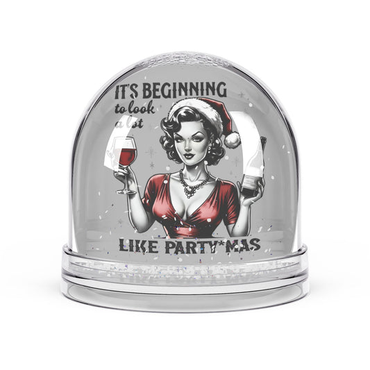 Vintage Christmas Snow Globe, Holiday Decor, Festive Gift, Christmas Decoration, Retro Party Trinket