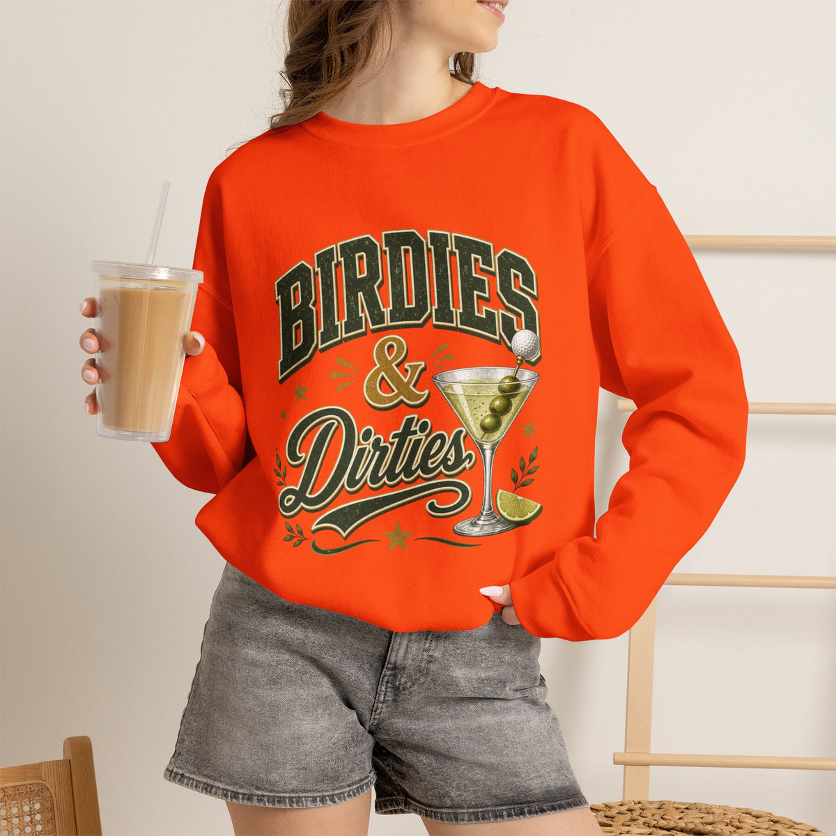 Golf Birdies & Dirties Crewneck Sweatshirt Golfing & Martini's