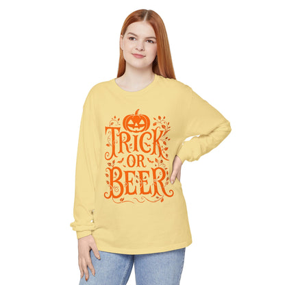 Funny Halloween TRICK OR BEER Long Sleeve T-Shirt