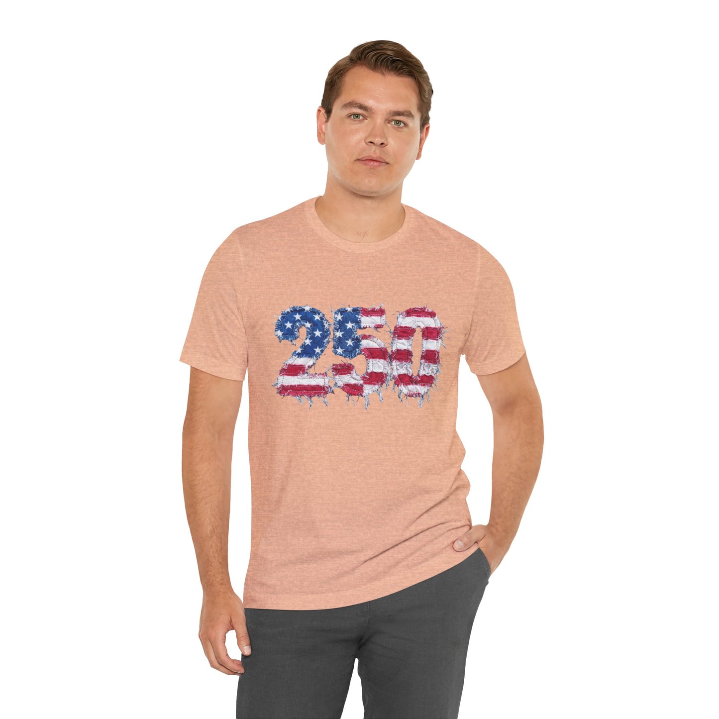 4th of July Frayed Patch Graphic Tee — Patriotic Independence Day T-Shirt
