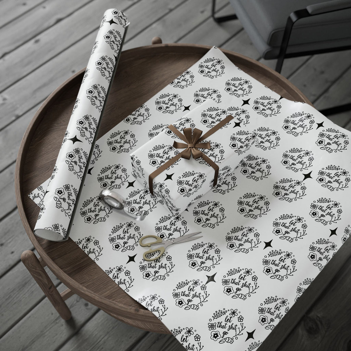 Let That Stuff Go Wrapping Paper — Christmas Birthday Holiday I'm Sorry Gift Wrap