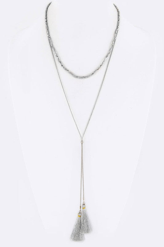 Tassel Drops Layer Necklace