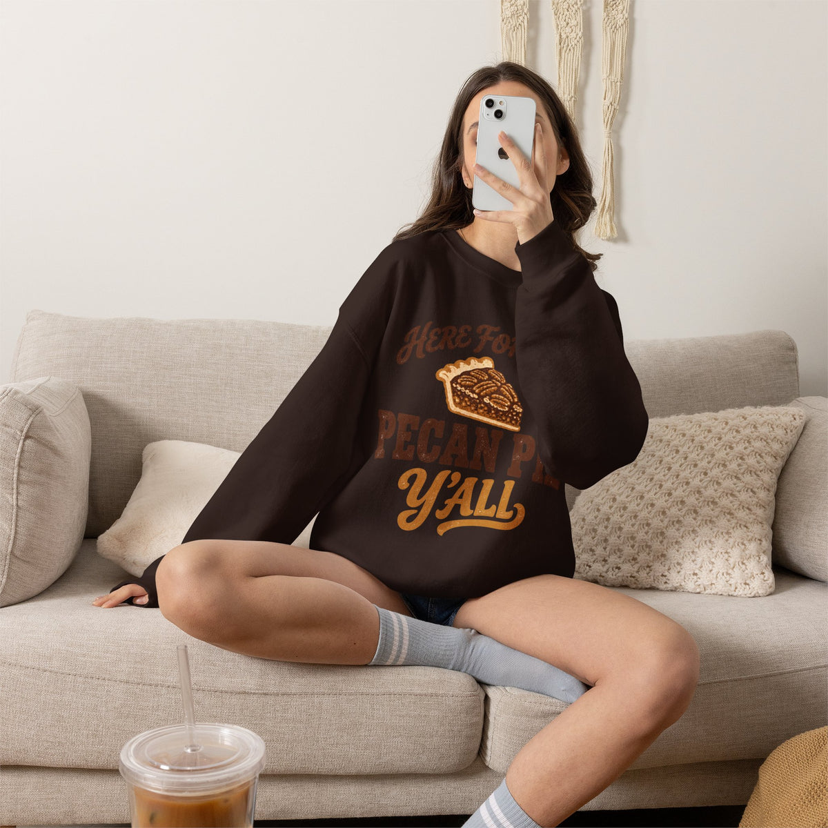 Here for the Pecan Pie Y'all Thanksgiving Sweatshirt