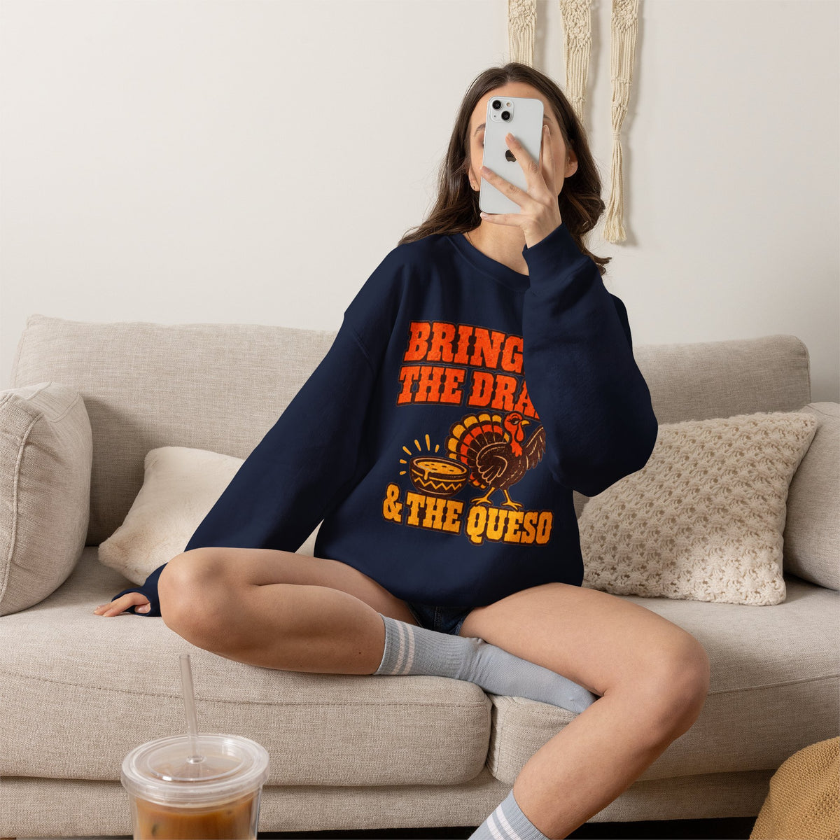 Bringing the Drama & the Queso Thanksgiving Sweatshirt