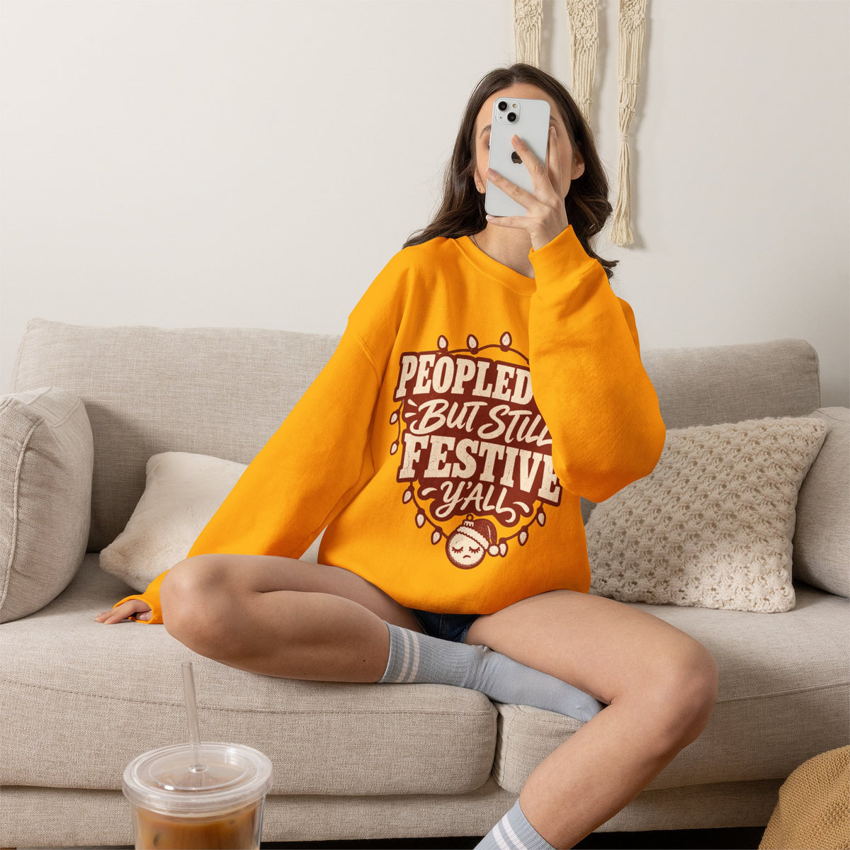 Peopled Out But Still Festive Y'all Christmas Sweatshirt