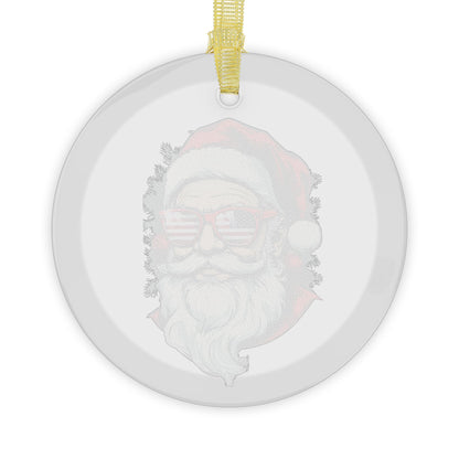 Glass Ornament USA SANTA