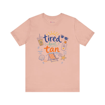 Tired but Tan Beach Graphic T-Shirt