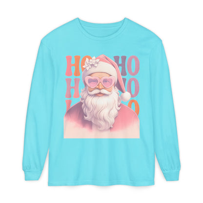 Christmas Santa HO HO HO Long Sleeve T-Shirt - Lots of Color Choices