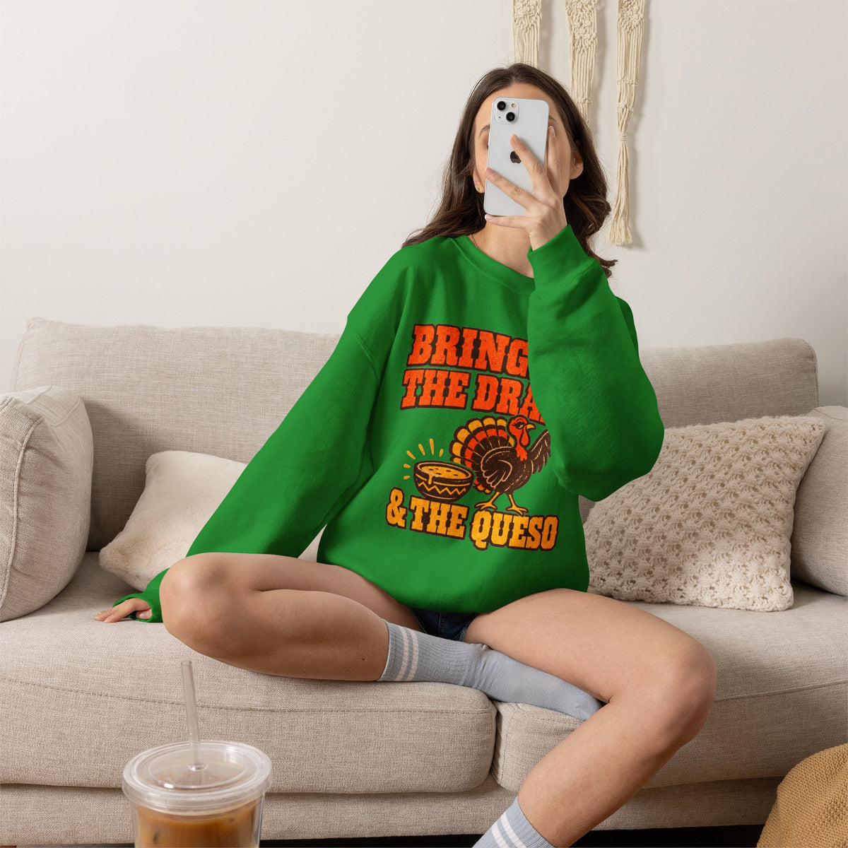 Bringing the Drama & the Queso Thanksgiving Sweatshirt