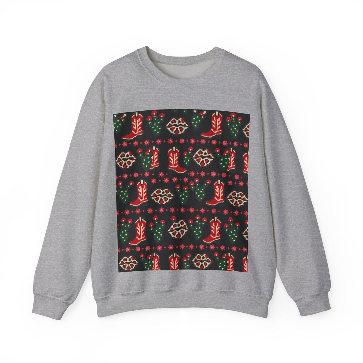 Feaux Ugly Sweater Western Christmas Sweatshirt