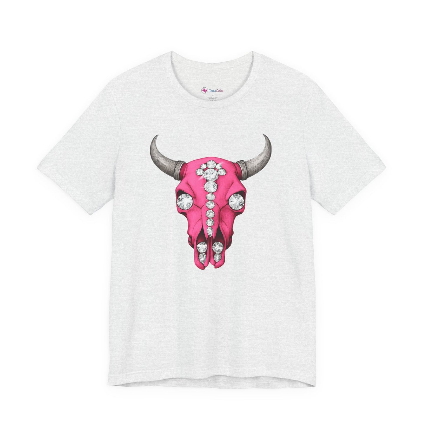 Pink Jeweled Bull Skull Tee – Western Cowgirl Graphic T-Shirt