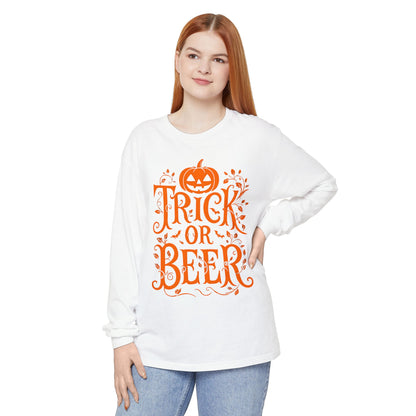 Funny Halloween TRICK OR BEER Long Sleeve T-Shirt