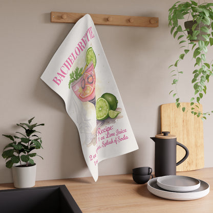 Bachelorette Recipe Tea Towels - Stylish Cotton Kitchen Towels for Cocktail Lovers