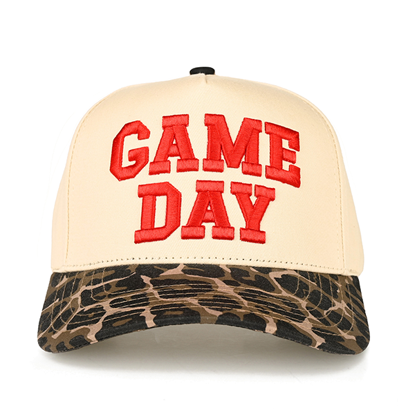 C.C GAME DAY LEOPARD BRIM HAT RED