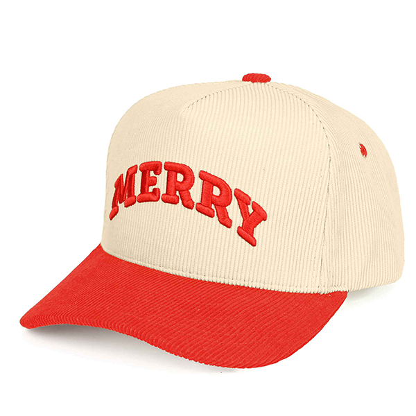 C.C. Christmas Merry Courdaroy Hats - Red