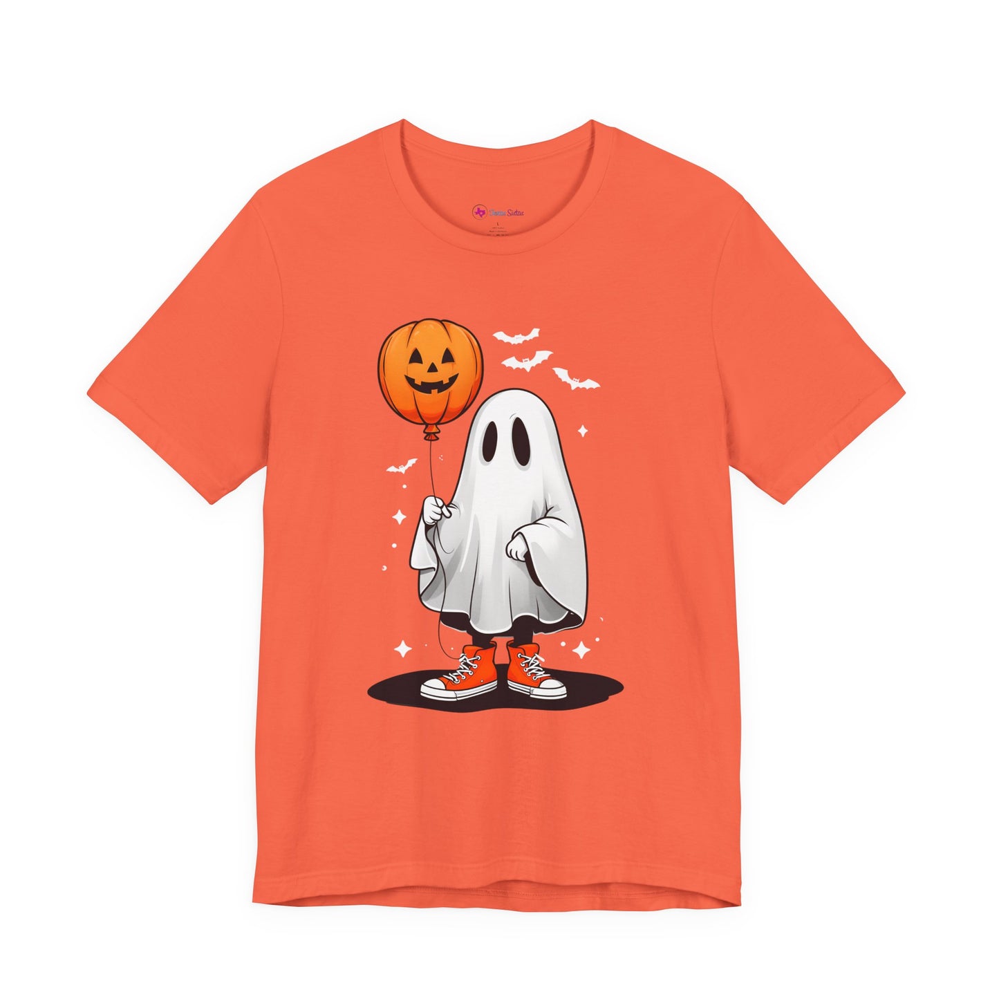 Ghost Tee with Orange Hightops and Pumpkin Balloon