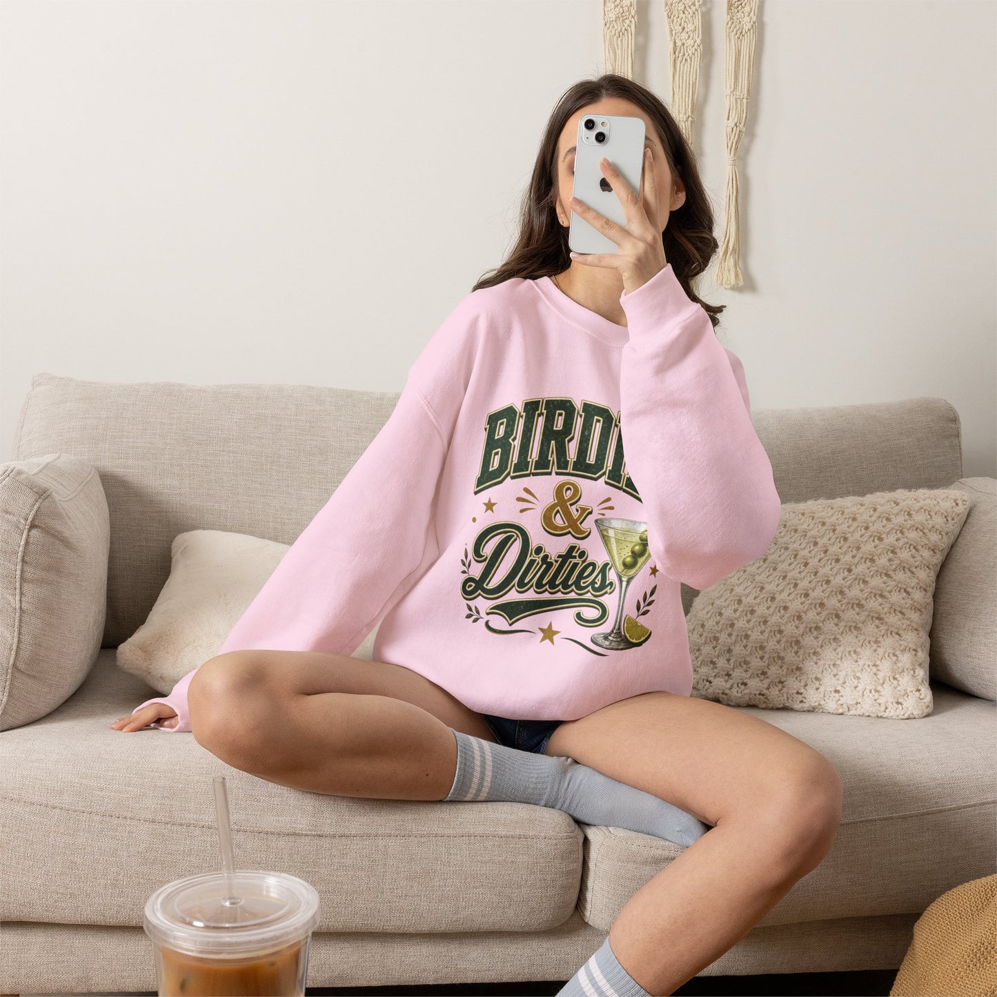 Golf Birdies & Dirties Crewneck Sweatshirt Golfing & Martini's