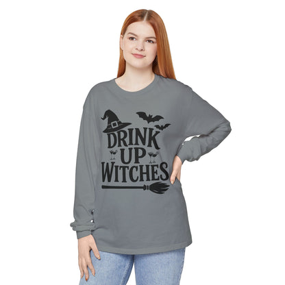 Funny Halloween Long Sleeve T-Shirt - Drink Up Witches