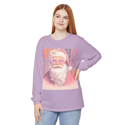Christmas Santa HO HO HO Long Sleeve T-Shirt - Lots of Color Choices