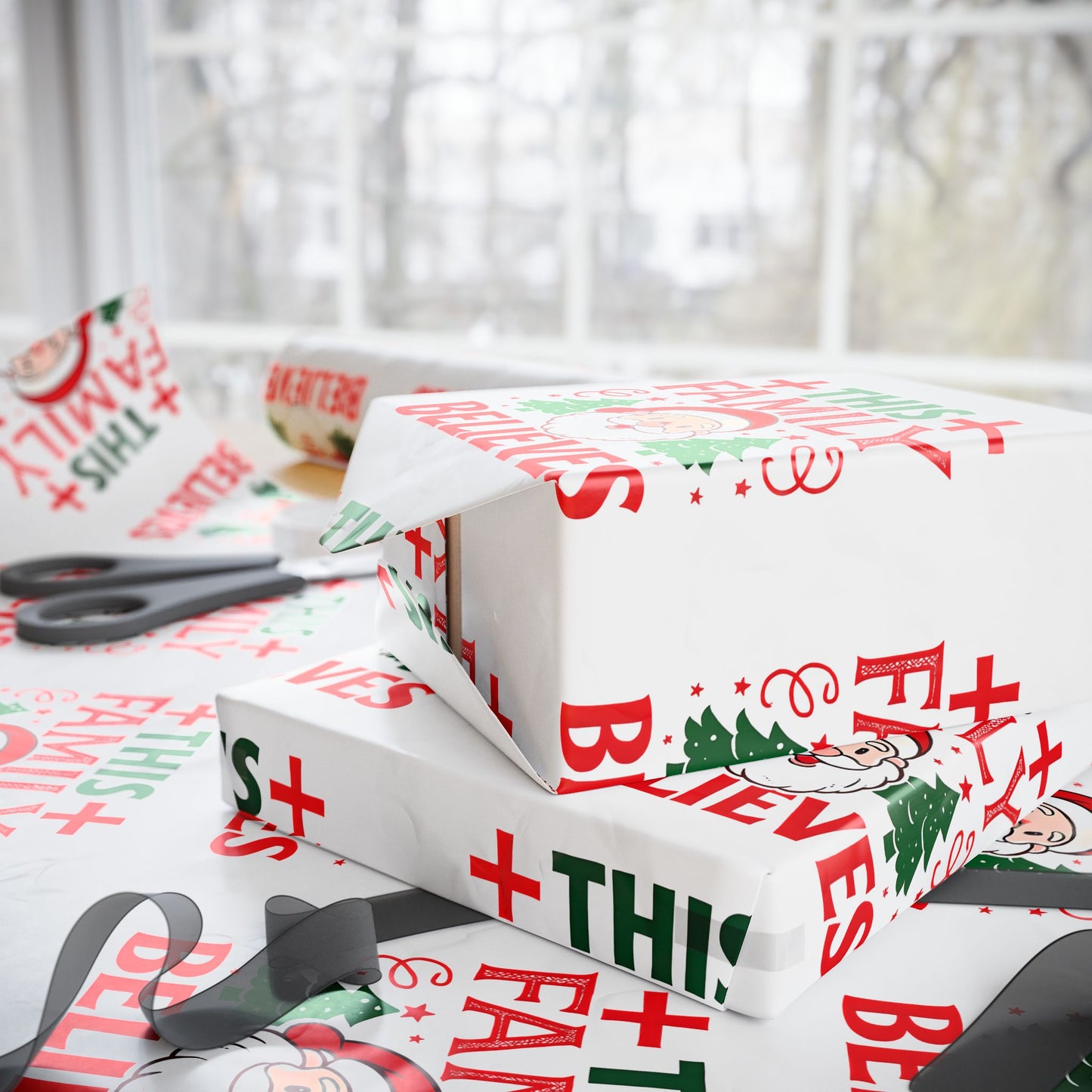 Christmas Wrapping Paper Roll This Family Believes Santa Claus Holiday Gift Wrap