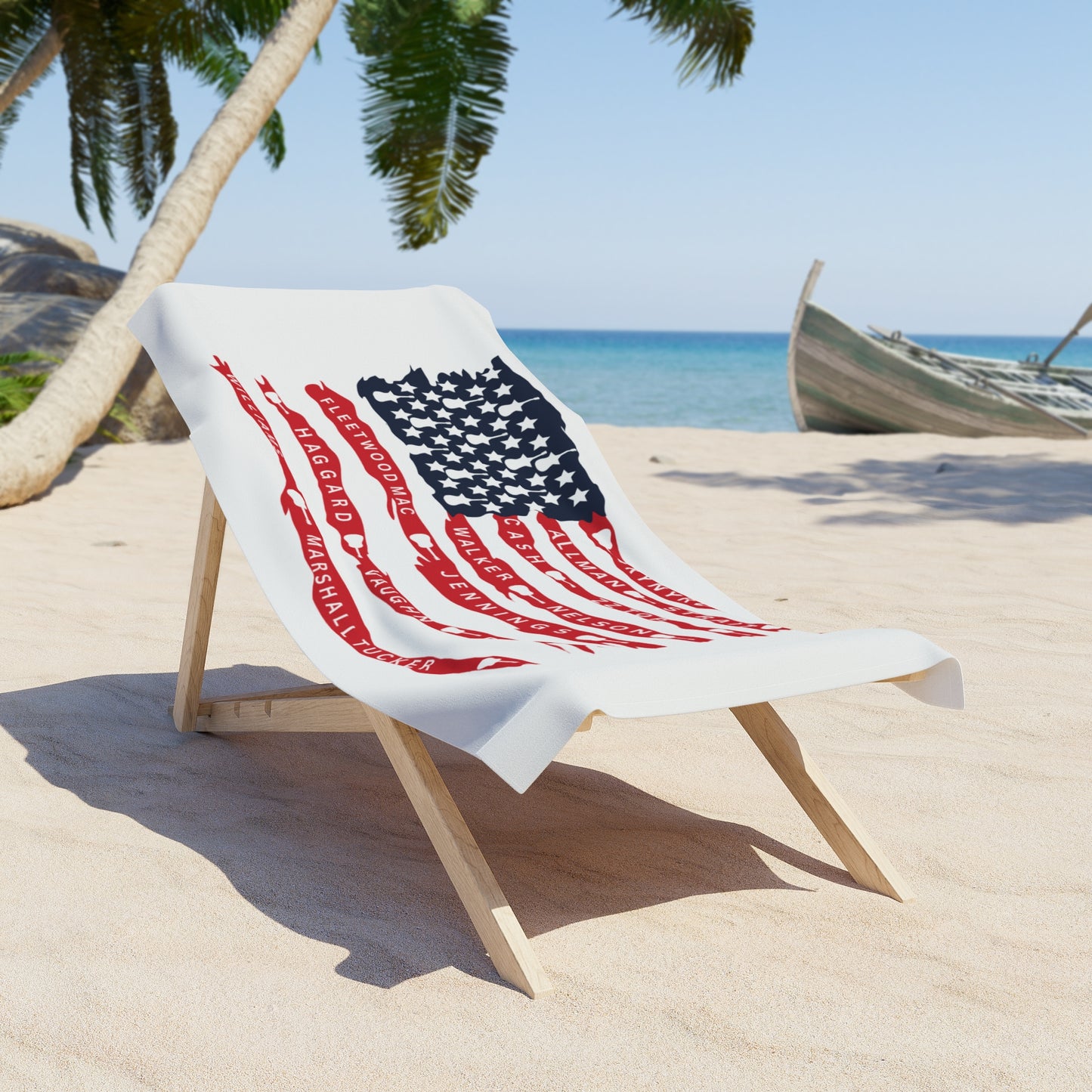American Rock & Country Music Legends Flag Beach Towel
