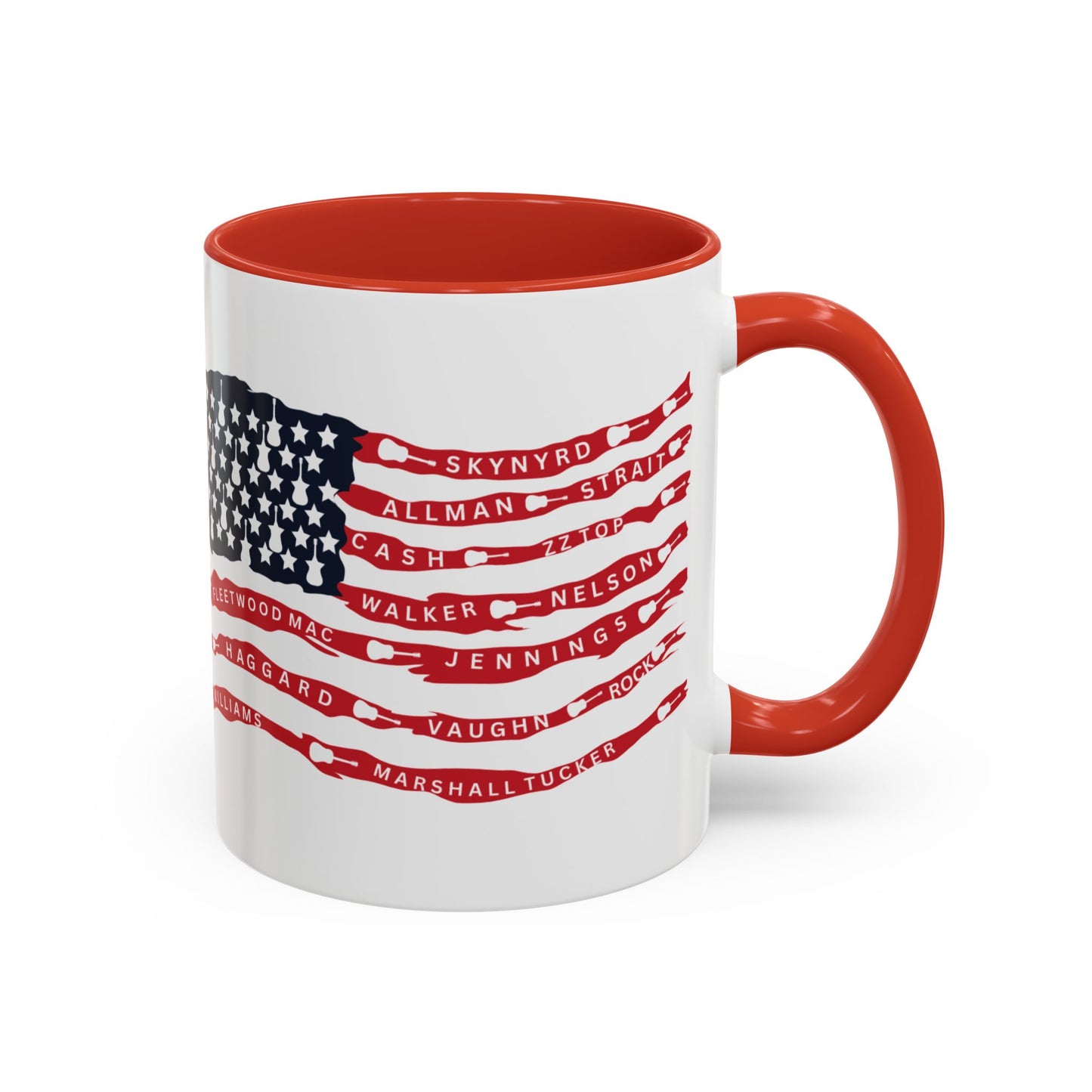 OG Southern Rock Bands & Country Greats USA Flag  Mug  11 or 15oz Coffee Cup
