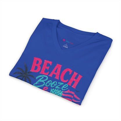 Beach Booze & Besties V-Neck T-Shirt