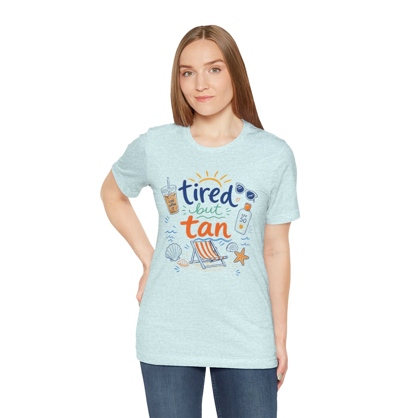 Tired but Tan Beach Graphic T-Shirt