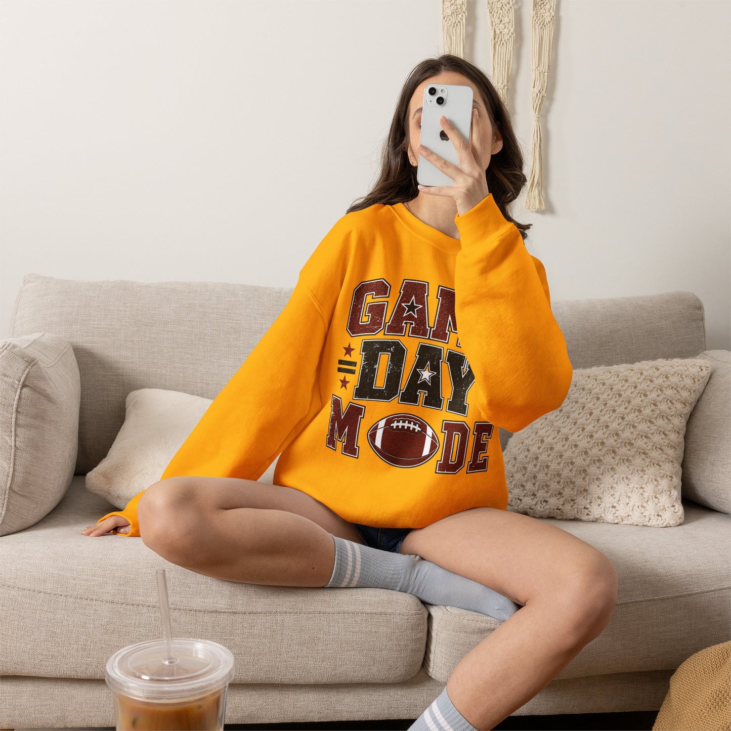 Game Day Mode Sweatshirt — Football Fan Crewneck