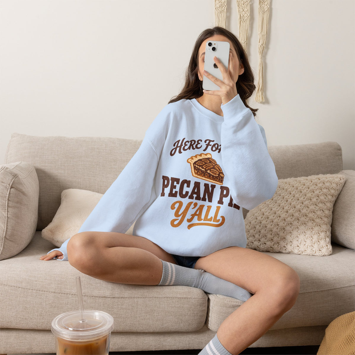 Here for the Pecan Pie Y'all Thanksgiving Sweatshirt