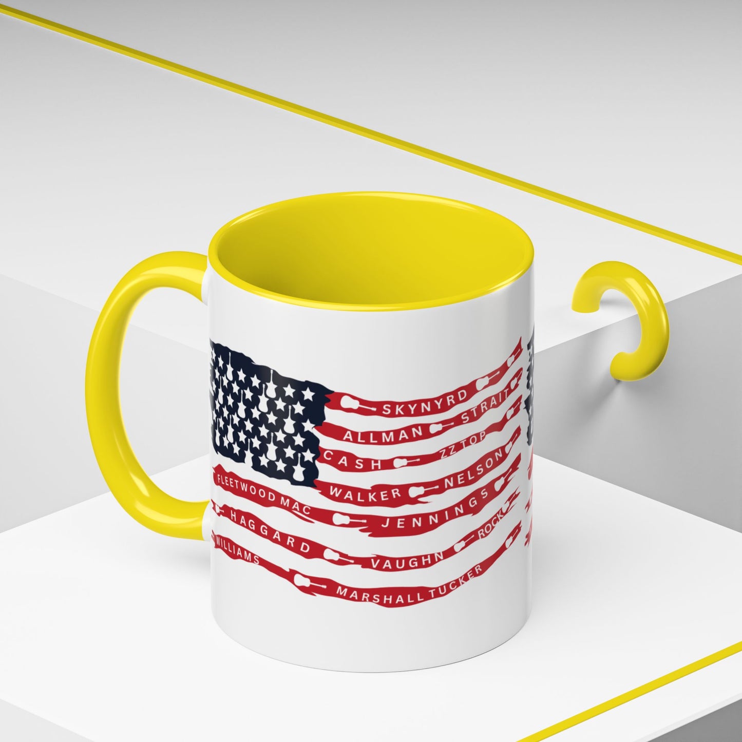 OG Southern Rock Bands & Country Greats USA Flag  Mug  11 or 15oz Coffee Cup