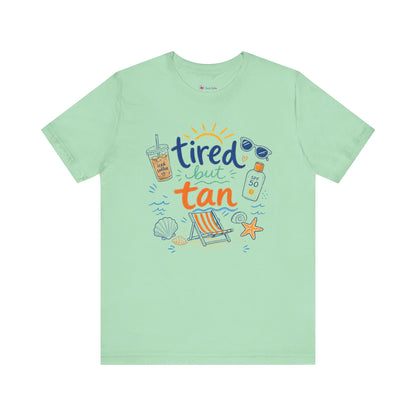 Tired but Tan Beach Graphic T-Shirt
