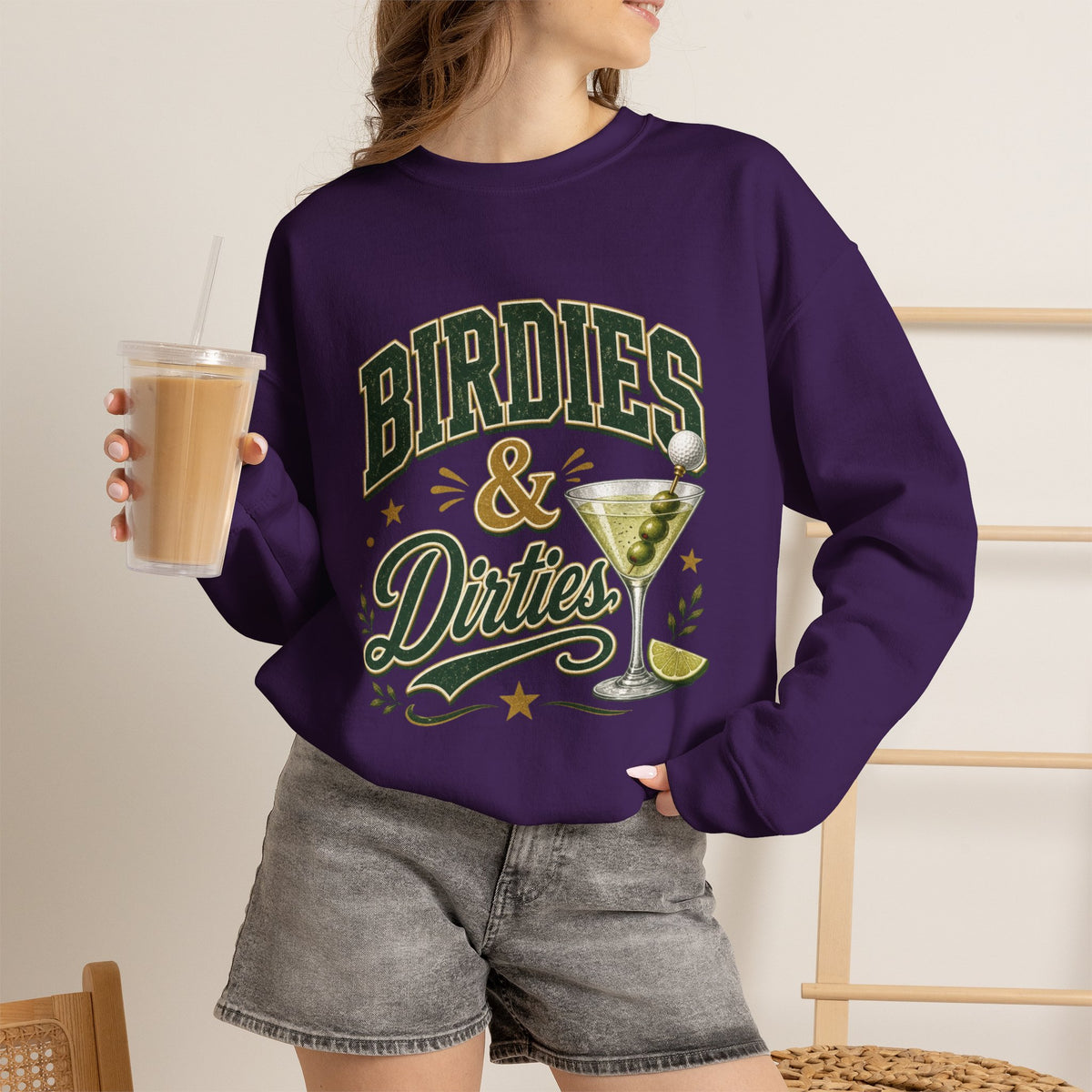 Golf Birdies & Dirties Crewneck Sweatshirt Golfing & Martini's