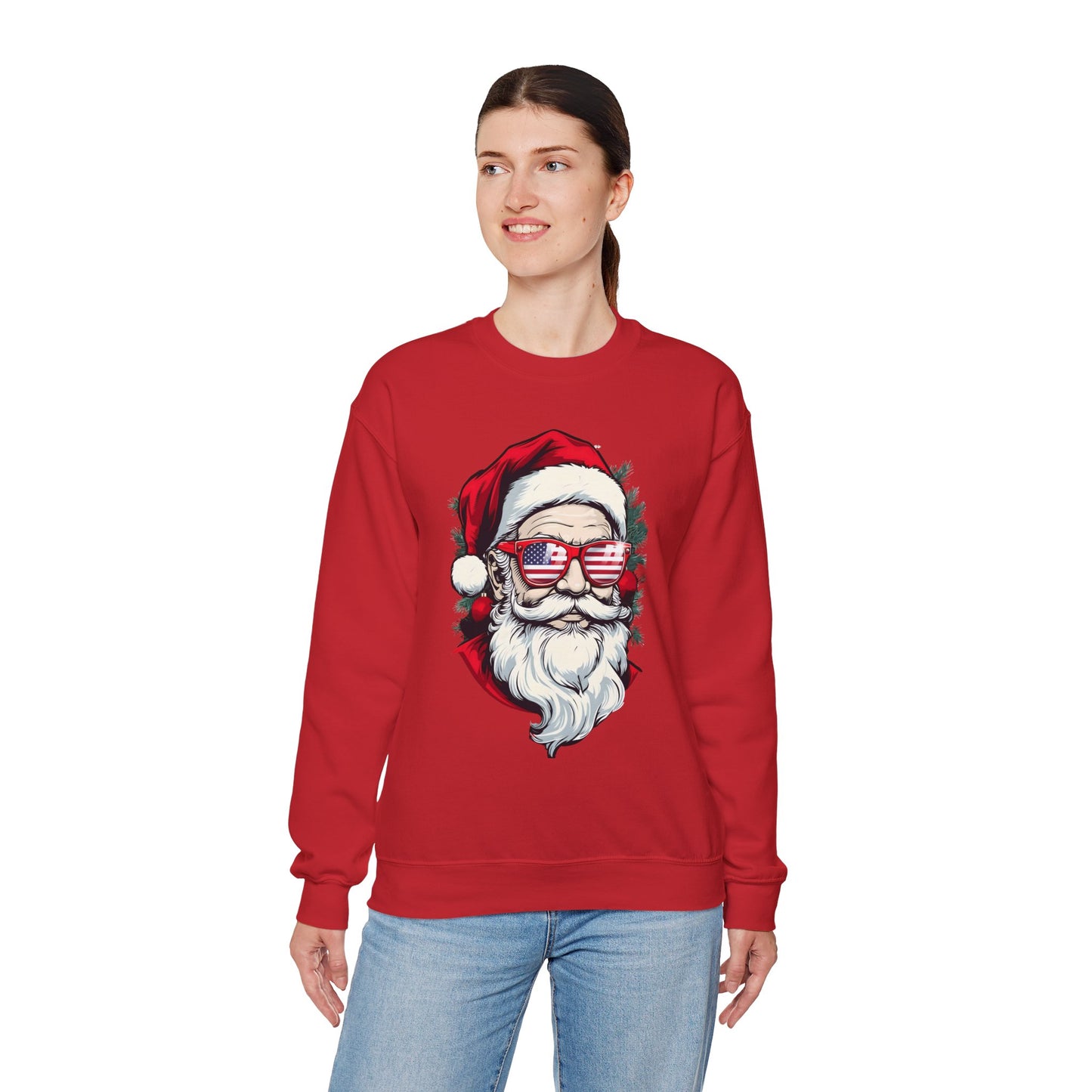 Christmas Santa Sweatshirt with USA Shades