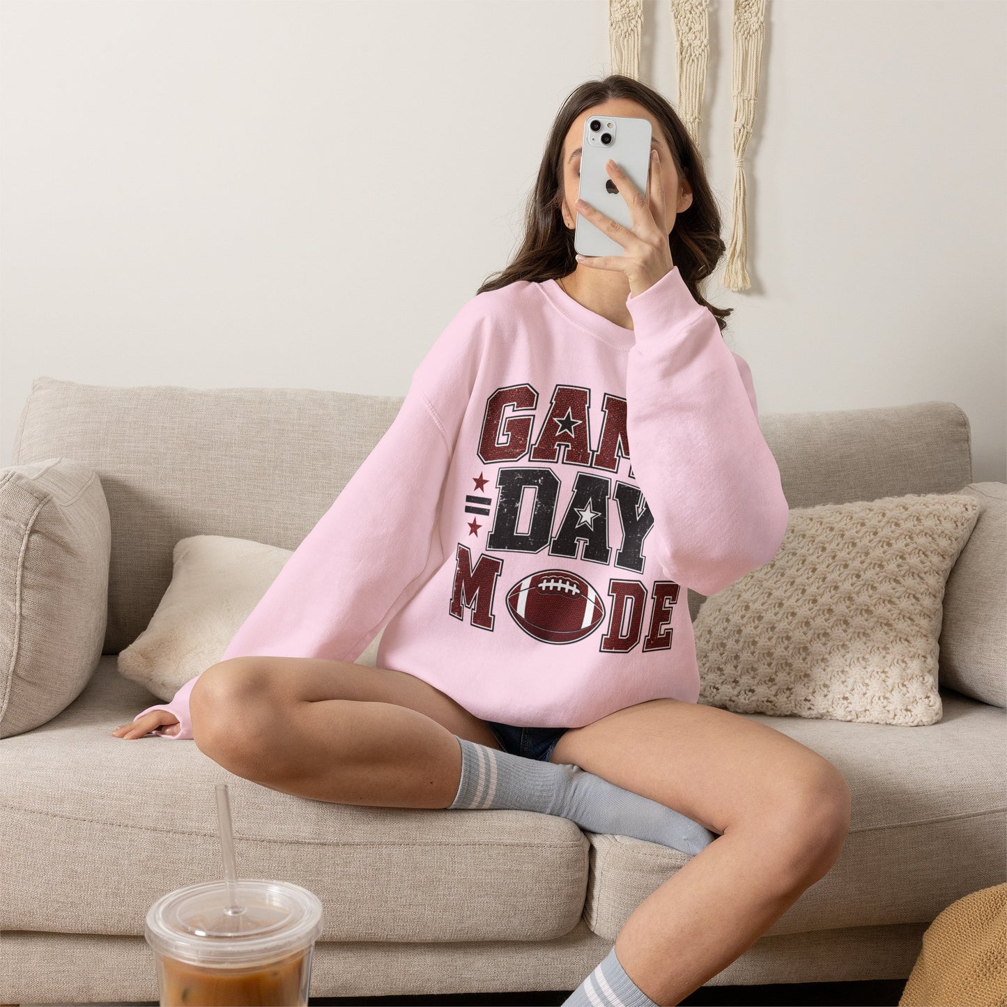 Game Day Mode Sweatshirt — Football Fan Crewneck