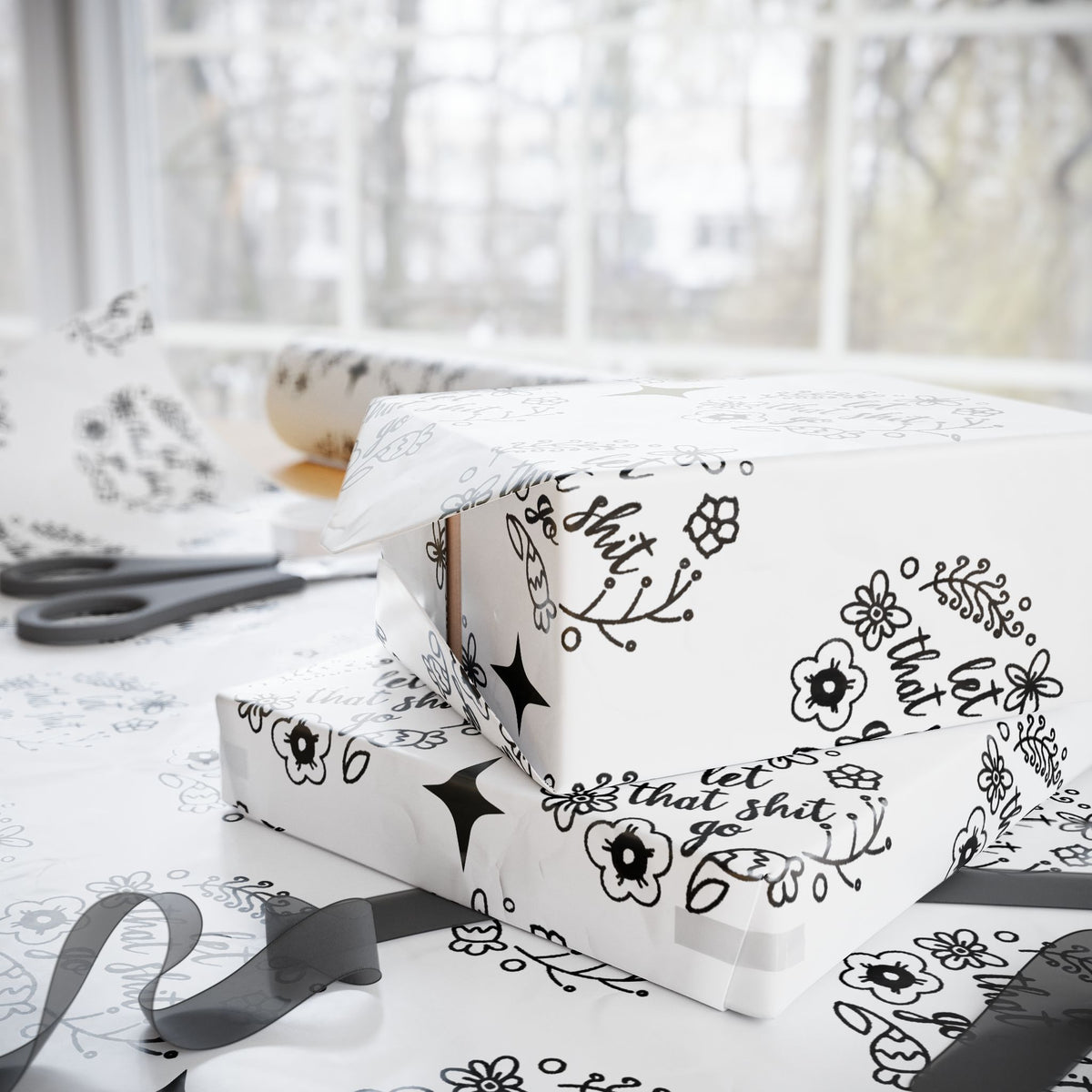 Let That Stuff Go Wrapping Paper — Christmas Birthday Holiday I'm Sorry Gift Wrap