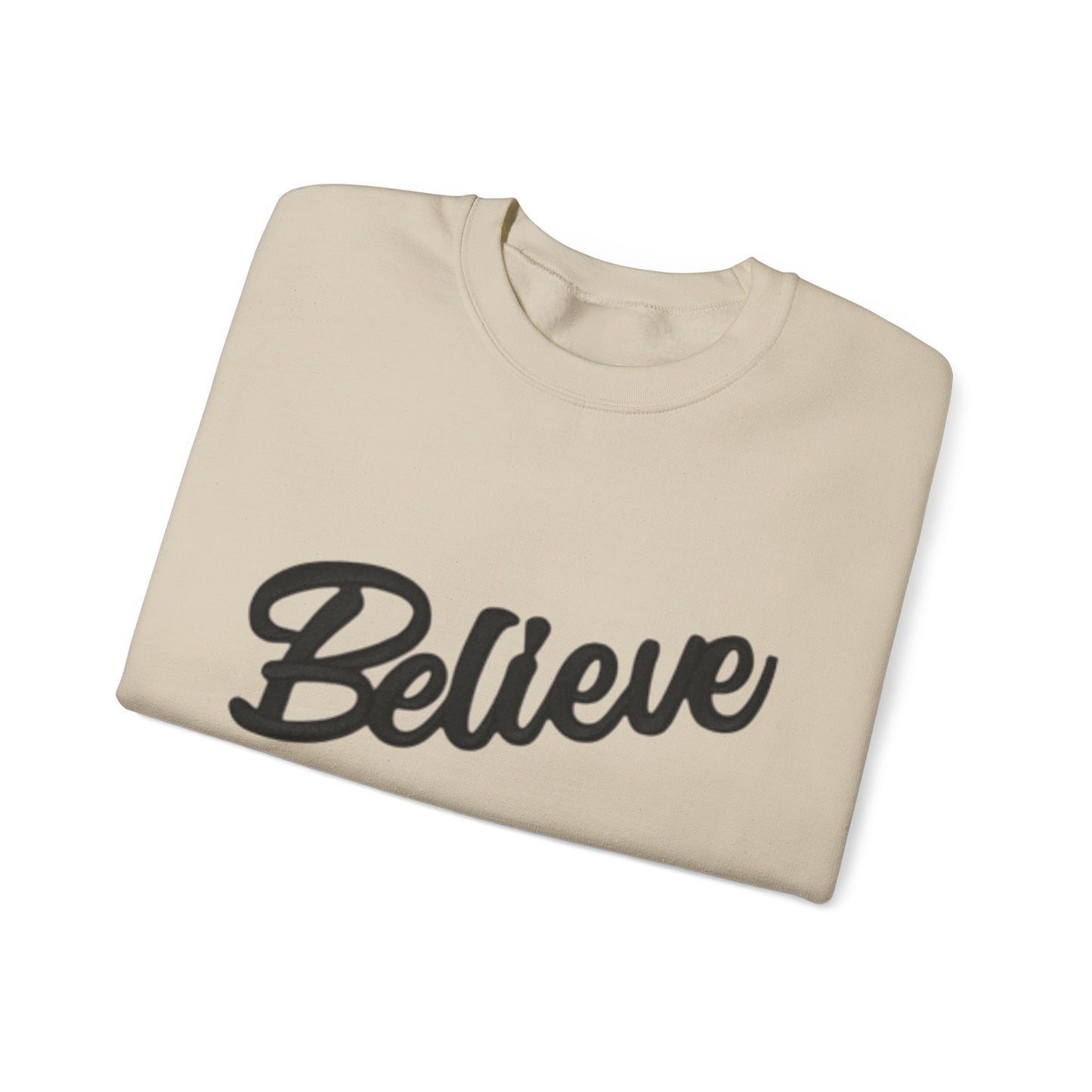 Believe Crewneck Sweatshirt — Inspirational Graphic CHRISTmas Pullover