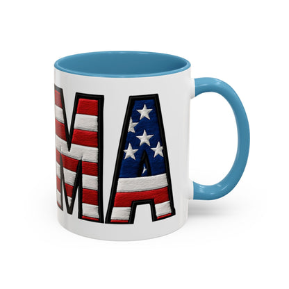 Patriotic AMERICA Flag MAMA Accent Coffee Mug 11 or 15oz