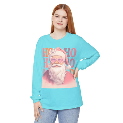 Christmas Santa HO HO HO Long Sleeve T-Shirt - Lots of Color Choices