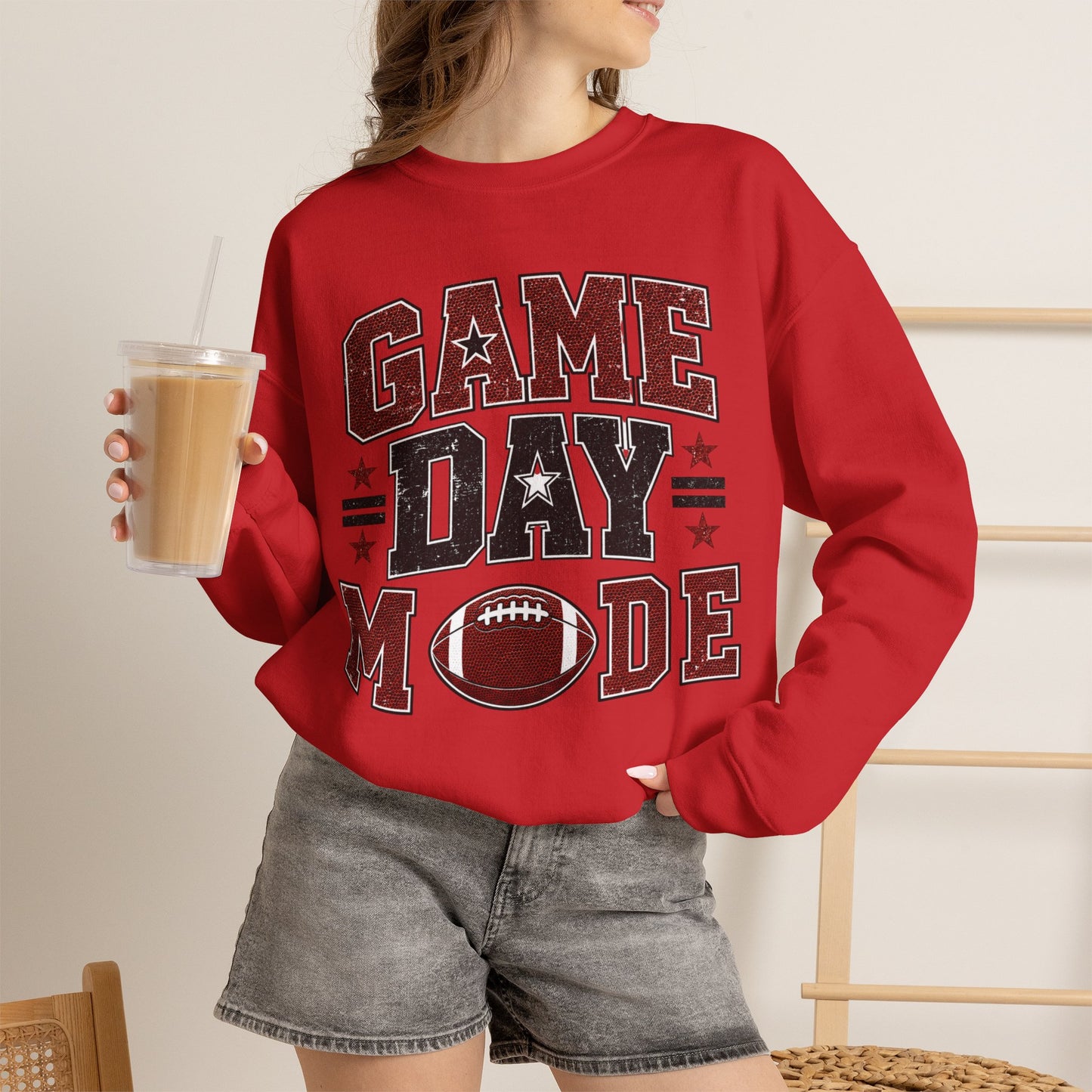 Game Day Mode Sweatshirt — Football Fan Crewneck