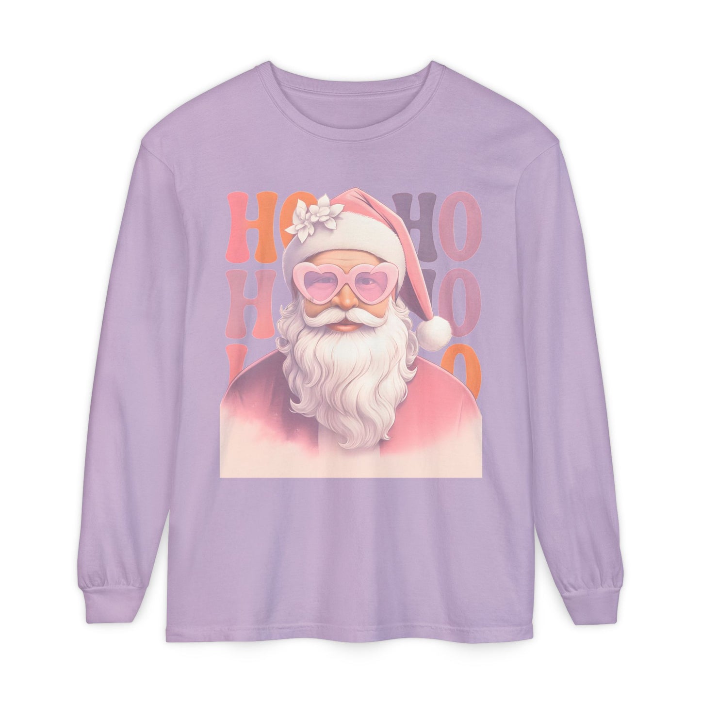 Christmas Santa HO HO HO Long Sleeve T-Shirt - Lots of Color Choices