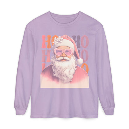 Christmas Santa HO HO HO Long Sleeve T-Shirt - Lots of Color Choices
