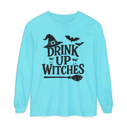 Funny Halloween Long Sleeve T-Shirt - Drink Up Witches