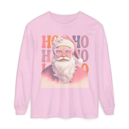 Christmas Santa HO HO HO Long Sleeve T-Shirt - Lots of Color Choices
