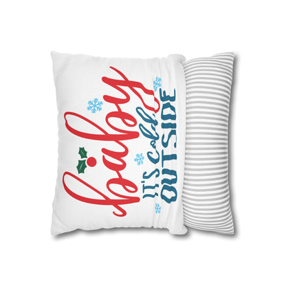 Holiday Pillow - "Baby It's Cold Outside" Decorative Throw Pillow