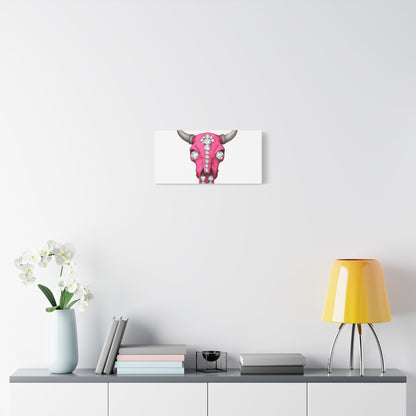 Pink Jeweled Bull Skull Canvas Art — Glam Western Wall Decor