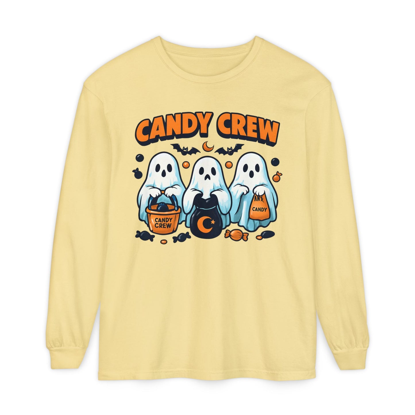 Halloween Ghosts Candy Crew Long Sleeve T-Shirt